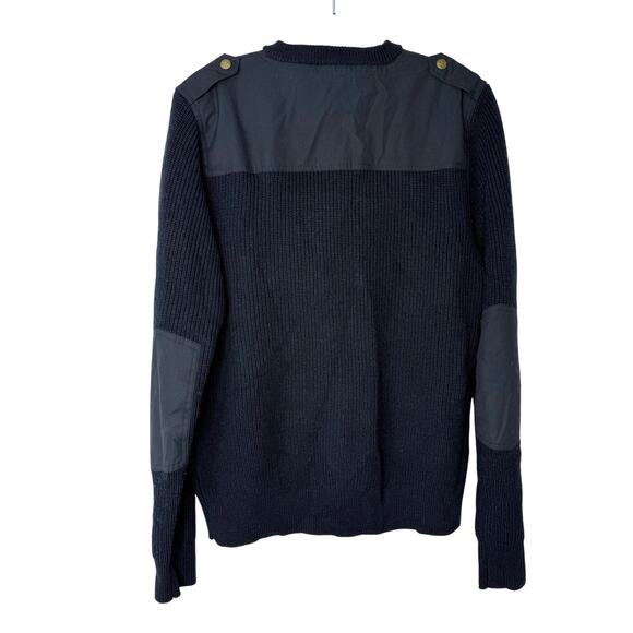 Alps & Meters Patrol Sweater Men’s M Navy Merino Wool Canvas Panel Ski Style - Picture 3 of 9
